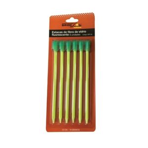 Estacas Fibra Vidrio Fluorescente Blister x6Uds. Broksol