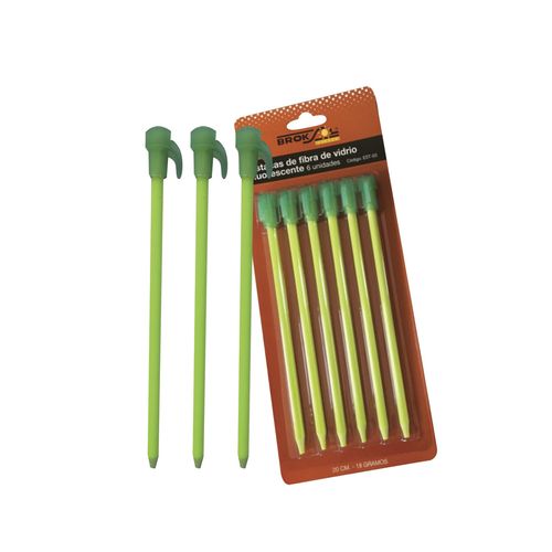 Estacas Fibra Vidrio Fluorescente Blister x6Uds. Broksol